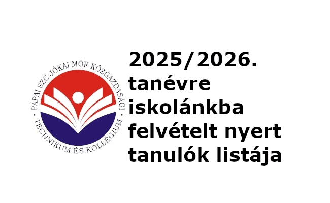 Felvételt nyert tanulók 2025/2026